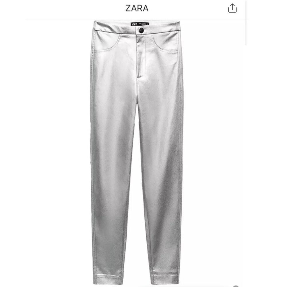 ZARA silver Mid-Rise Leggings SzM